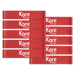 Kore Design™ Fidget Kick Bands, Silicone, 2" x 24", Red, Pack Of 10 Bands