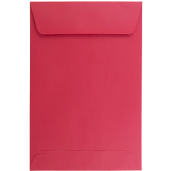 JAM Paper® Open-End 6" x 9" Envelopes, Gummed Closure, Red, Pack Of 100 Envelopes