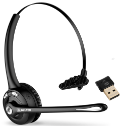 Delton 10X Wireless Computer Headset, Auto Pair USB Dongle, Black, Total Qty 1