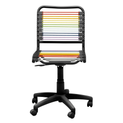 Eurostyle Round Bungie Fabric Low-Back Office Task Chair, Rainbow/Black
