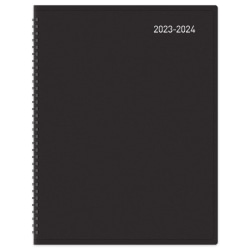2023-2024 Office Depot® Brand 18-Month Academic Planner, 9" x 11", 30% Recycled, Black, July 2023 to December 2024