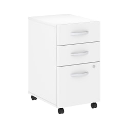Bush Business Furniture Studio C 20-1/4"D Vertical 3-Drawer Mobile File Cabinet, White, Delivery