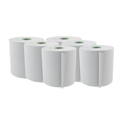 Cascades For Tandem Hardwound 1-Ply Paper Towels, 100% Recycled, Ultra White, 775' Per Roll, Pack Of 6 Rolls