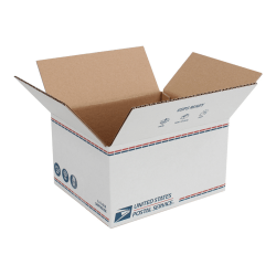 United States Post Office Shipping Boxes, 11" x 9" x 6", White/Blue/Red, Pack Of 20 Boxes