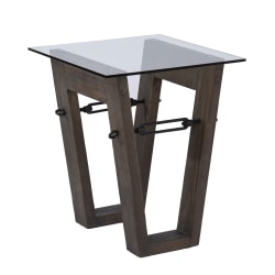 SEI Furniture Garrinston Rectangular End Table, 21-3/4"H x 18"W x 18"D, Brown
