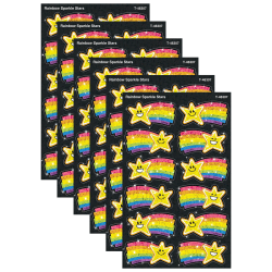 TREND Sparkle Stickers Rainbow Stars, 24 Per Pack, Set Of 6 Packs