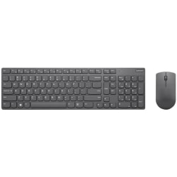 Lenovo Professional Ultraslim Wireless Combo Keyboard and Mouse- US English - USB Type A Wireless RF - English (US) - USB Type A Wireless RF - 3200 dpi - AAA - Compatible with PC, Windows