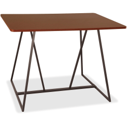 Safco Oasis Standing-Height Teaming Table - High Pressure Laminate (HPL), Cherry Top - 60" Table Top Width x 48" Table Top Depth - 42" Height - Assembly Required