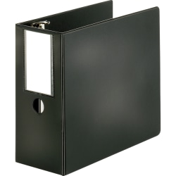 Business Source Slanted D-Ring Binders, 5" Ring, 8 1/2" x 11", Black