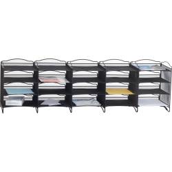 Safco Onyx Mail Sorter - 500 x Sheet - 20 Compartment(s) - Compartment Size 3.75" x 11" x 12.50" - Sturdy - Black - 1 Each