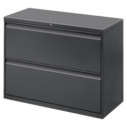WorkPro® 42"W Lateral File Cabinet, 2-Drawer, Charcoal