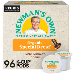 Newman's Own Organics Special Blend Decaf Coffee Keurig Single-Serve K-Cup Pods, Medium Roast, 24 Pods Per Pack, Case Of 4 Packs
