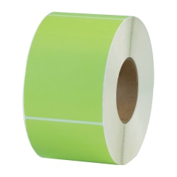 Partners Brand Color Thermal Labels, THL130GN, Rectangle, 4" x 6", Green, 1,000 Labels Per Roll, Pack Of 4 Rolls