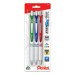Pentel® EnerGel™ Deluxe Pearl Pens, Medium Point, 0.7 mm, Assorted, Pack Of 3 Pens