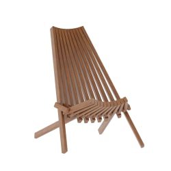 Flash Furniture Delia Commercial Grade Indoor/Outdoor Folding Acacia Wood Chair, Low Profile Lounge for Patio, Porch, Garden, Brown