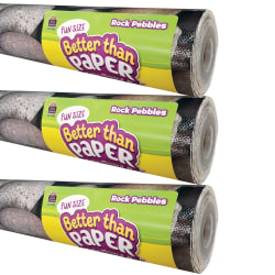Teacher Created Resources Fun-Size Better Than Paper Bulletin Board Rolls, 18" x 12', Rock Pebbles, Pack Of 3 Rolls