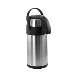 MegaChef 3 L Stainless-Steel Airpot Hot Water Dispenser for Coffee and Tea, 14" x 6" x 6", Silver/Black