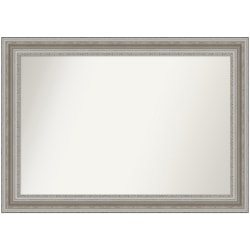 Amanti Art Non-Beveled Rectangle Framed Bathroom Wall Mirror, 29-1/2" x 41-1/2", Parlor Silver