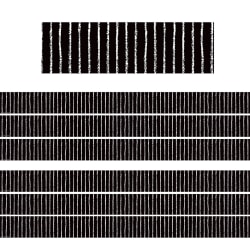 Teacher Created Resources Straight Border Trim, Black With White Pinstripes, 35' Per Pack, Set Of 6 Packs