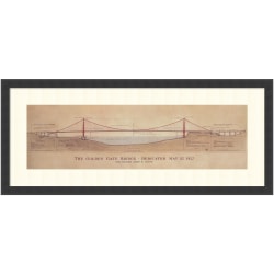 Amanti Art Golden Gate Bridge by Craig S. Holmes Wood Framed Wall Art Print, 17"H x 40"W, Black