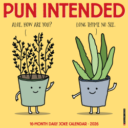 2026 Willow Creek Press Humor & Comics Monthly Wall Calendar, 12" x 12", Pun Intended, January To December, 52518