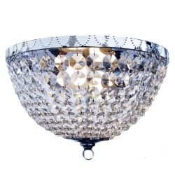 Lalia Home Drop 2-Light Flush-Mount Ceiling Lamp, 13"H, Crystal/Chrome