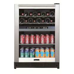 Magic Chef® Dual-Zone Built-In Wine And Beverage Center, 13 Gallons, Stainless Steel