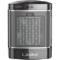 Lasko® CD08500 1500 Watts Electric Ceramic Heater, 3 Heat Settings, 7.66"H x 6"W x 6"D, Black & Gray