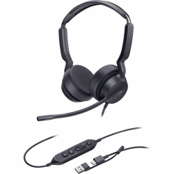 Yealink UH42 Wired Headset, Stereo, 20 Hz to 20 kHz, Over-the-head, On-ear, Binaural, Supra-aural, 1.97' Cable