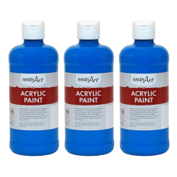 Handy Art Acrylic Paints, 16 Oz, Cobalt Blue, Pack Of 3 Paints