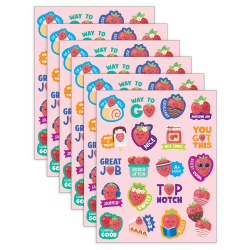 Teacher Created Resources Smelly Stickers, Strawberry, 114 Per Pack, Set Of 6 Packs