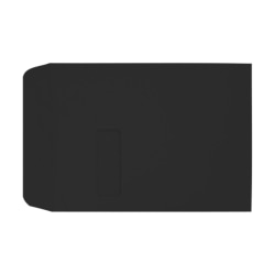 LUX #9 1/2 Open-End Window Envelopes, Top Left Window, Self-Adhesive, Midnight Black, Pack Of 500