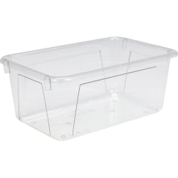 Storex Plastic Cubby Bins, Small Size, 5 2/8" x 7 13/16" x 12 2/16", Crystal Clear,  Carton Of 5