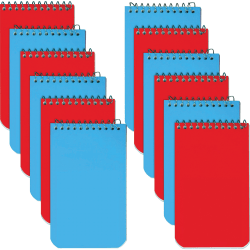 Rediform® Wore-Bound Memo Notebooks, 3" x 5", 60 Sheets, Assorted, Pack Of 12