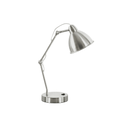 Monarch Specialties Greta Table Lamp, 17"H, Nickel/Nickel
