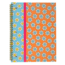 Top Flight Fashion 1-Subject Notebook, 8" x 10", 70 Sheets, Retro Daisies