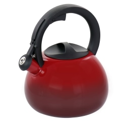 Mr. Coffee Sanborn 2.6-Quart Stainless Steel Whistling Tea Kettle, Red