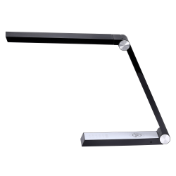 Bostitch® Wireless Charging Triangle Adjustable LED Desk Lamp, 25-5/16"H, Black Shade/Black And White Base