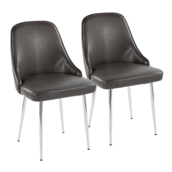 LumiSource Marcel Dining Chairs, Gray/Chrome, Set Of 2 Chairs