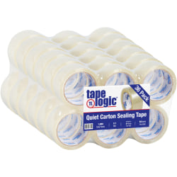 Tape Logic® Quiet Carton-Sealing Tape, 3" Core, 3.1-Mil, 2" x 55 Yd., Clear, Pack Of 36