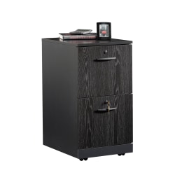 Sauder® Via 19-1/2"D Vertical 2-Drawer Pedestal File Cabinet, Bourbon Oak/Soft Black