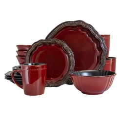 Elama 16-Piece Stoneware Dinnerware Set, Regency