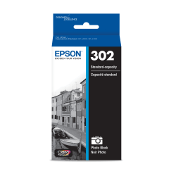 Epson® 302 Claria® Black Ink Cartridge, T302120-S