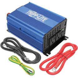 Tripp Lite 1000W Light-Duty Compact Power Inverter with 2 AC/1 USB - 2.0A/Battery Cables, Mobile - DC to AC power inverter - DC 12 V - 1000 Watt - 1000 VA - output connectors: 2
