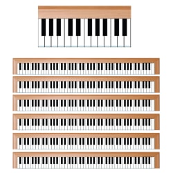 Hygloss Classroom Borders, Piano, 12 Borders Per Pack, Set Of 6 Packs