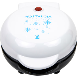 Nostalgia MyMini Personal Electric Waffle Maker, 3-3/4"H x 6-1/2"W x 5-1/4"D, White Snowflake