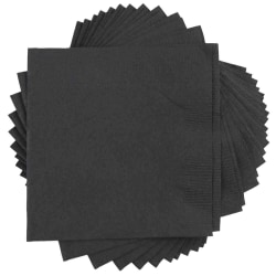 JAM PAPER Small Beverage Napkins - 5 x 5 - Black - 40/Pack