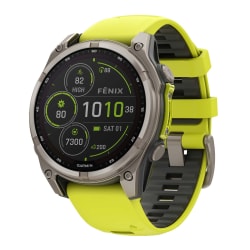 Garmin® fenix® 8 Multisport Sapphire Solar GPS Watch With Silicone Band And 47mm Lens, AMP Yellow/Graphite