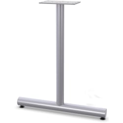 Lorell Relevance Tabletop T-Leg Base with Glides - 27.8" x 2" - Material: Tubular Steel - Finish: Gray