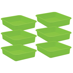 Teacher Created Resources Large Plastic Letter Trays, 3"H x 11-1/2"W x 14"D, Lime, Pack Of 6 Trays